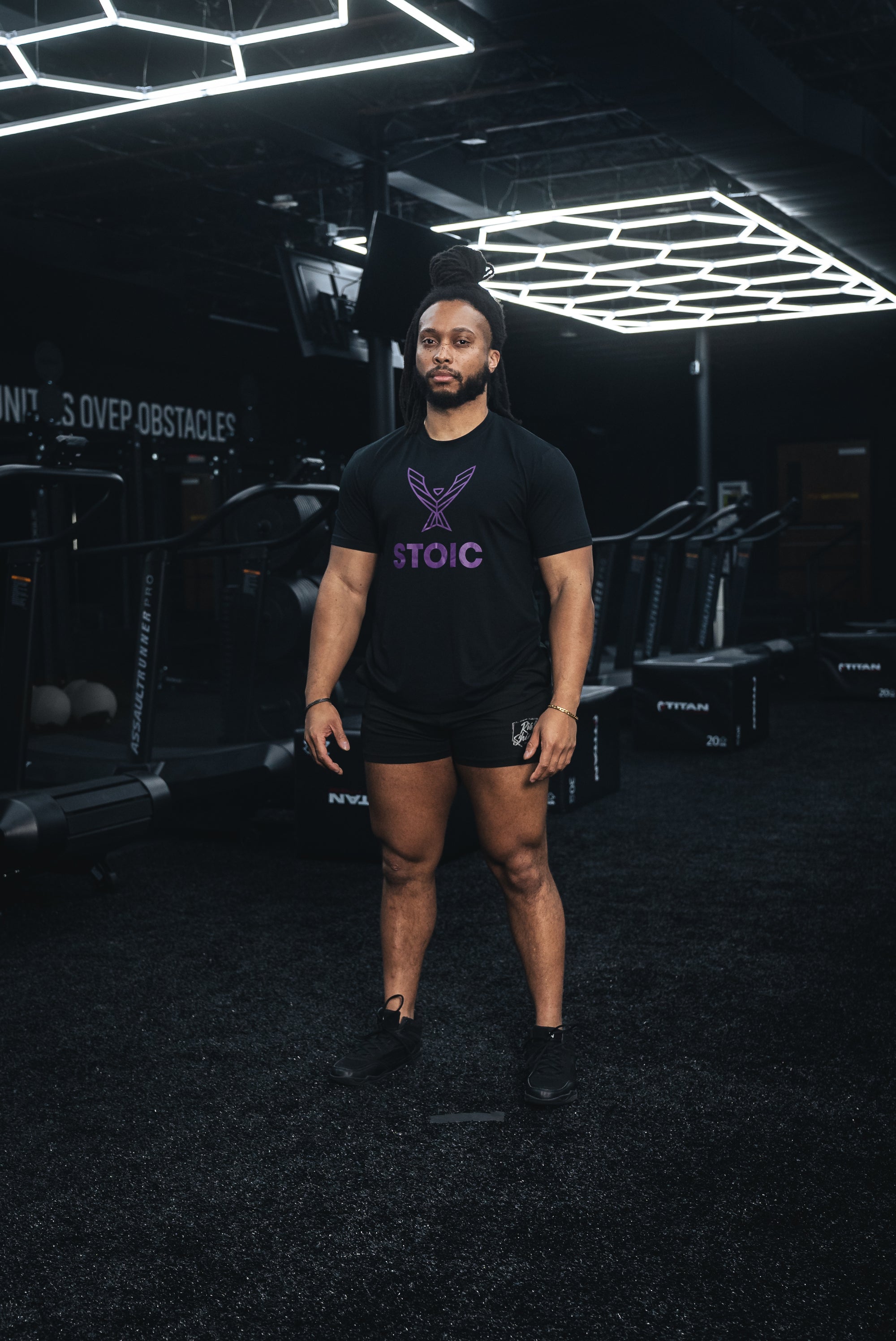 Stoic T-Shirt - Black/Purple