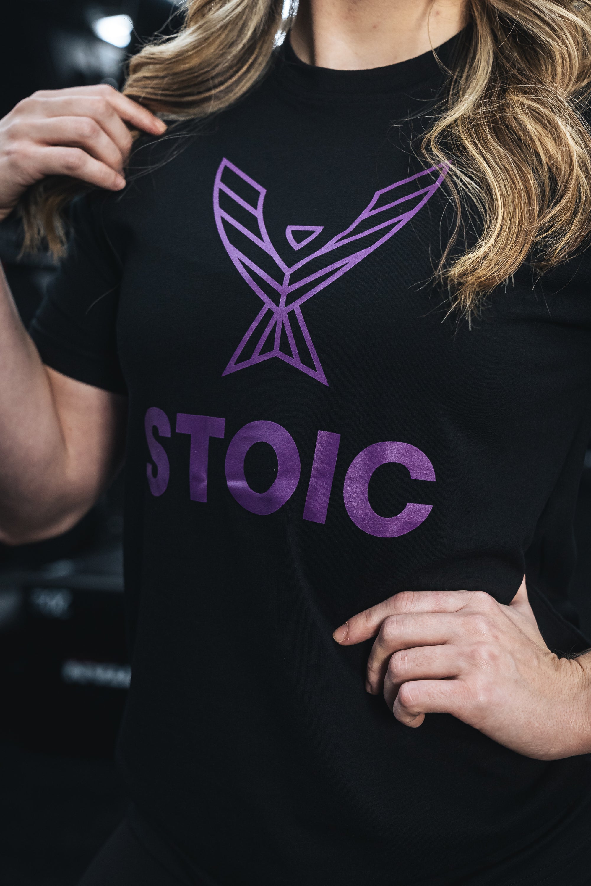 Stoic T-Shirt - Black/Purple