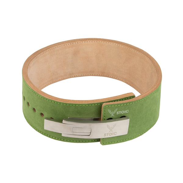 Stoic Lever Powerlifting Belt (13mm) - Olive Drab — lifestyle photo — Stoic Performance