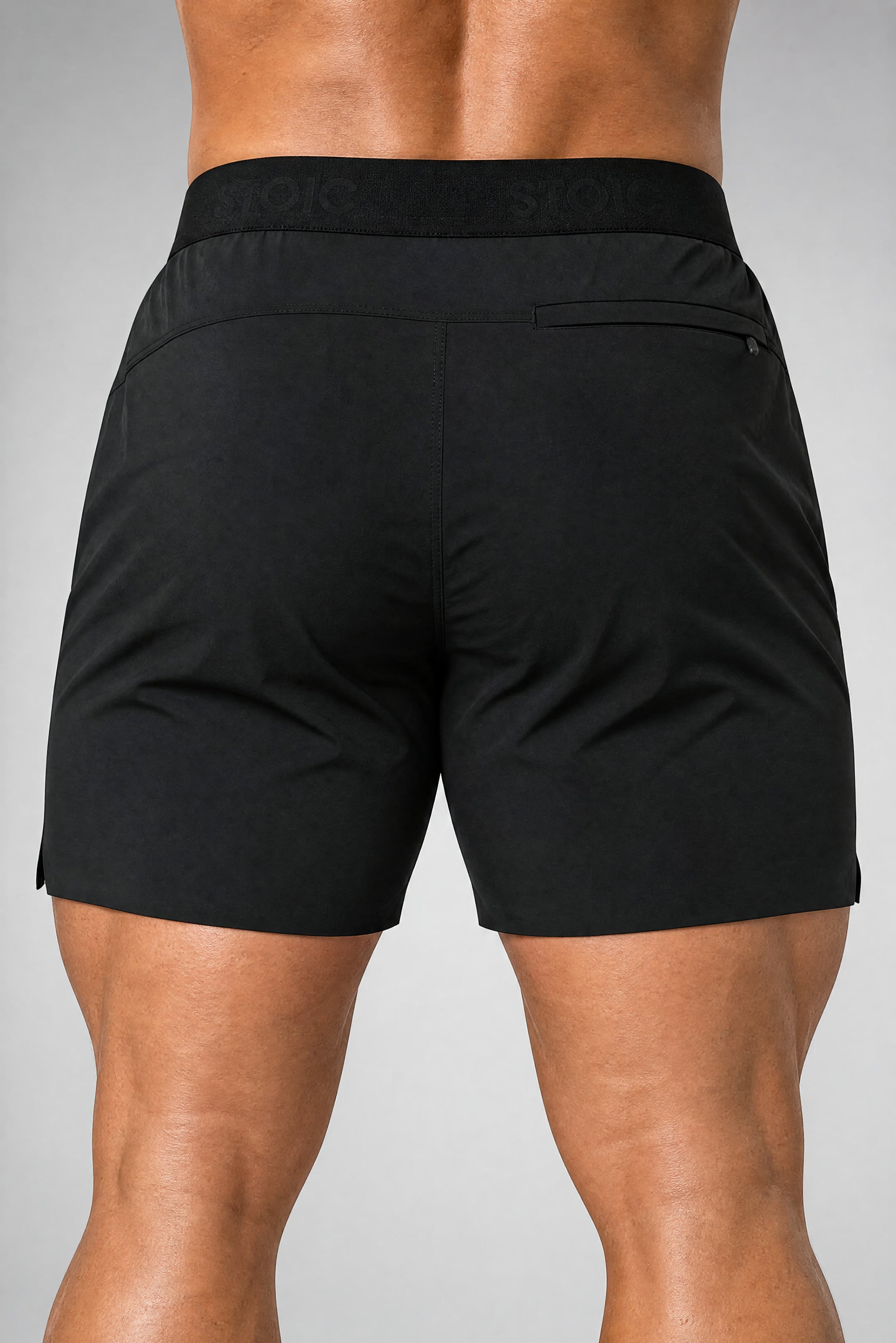 Stoic Gym Short — black, back view — Stoic Performance