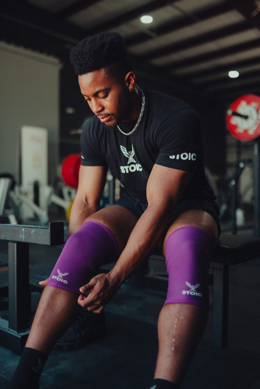 Stoic Knee Sleeves - Purple — view 6 — Stoic Performance