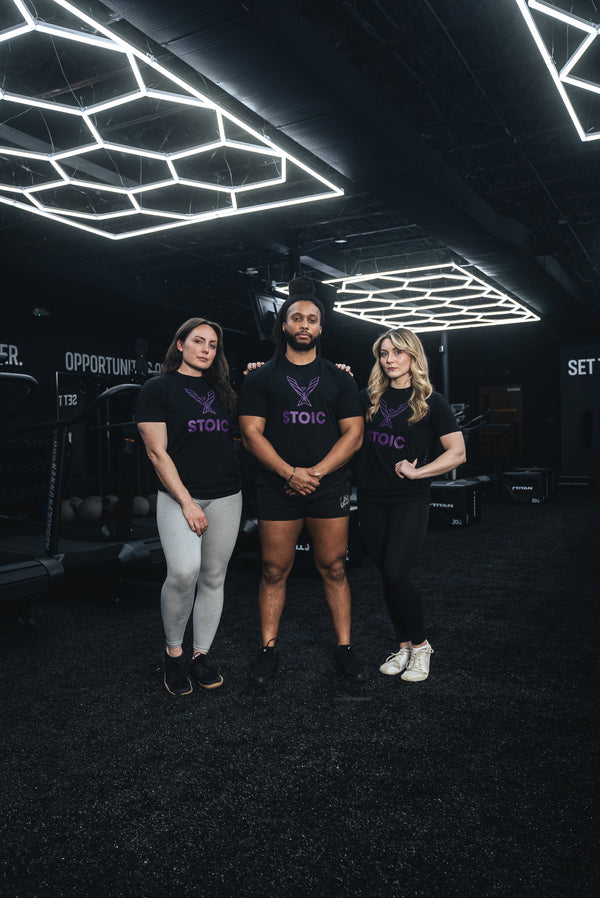 Stoic T-Shirt - Black/Purple — lifestyle photo — Stoic Performance
