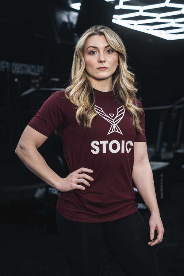 Stoic T-Shirt - Maroon — back view — Stoic Performance