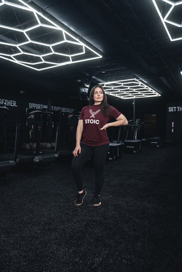 Stoic T-Shirt - Maroon — view 7 — Stoic Performance