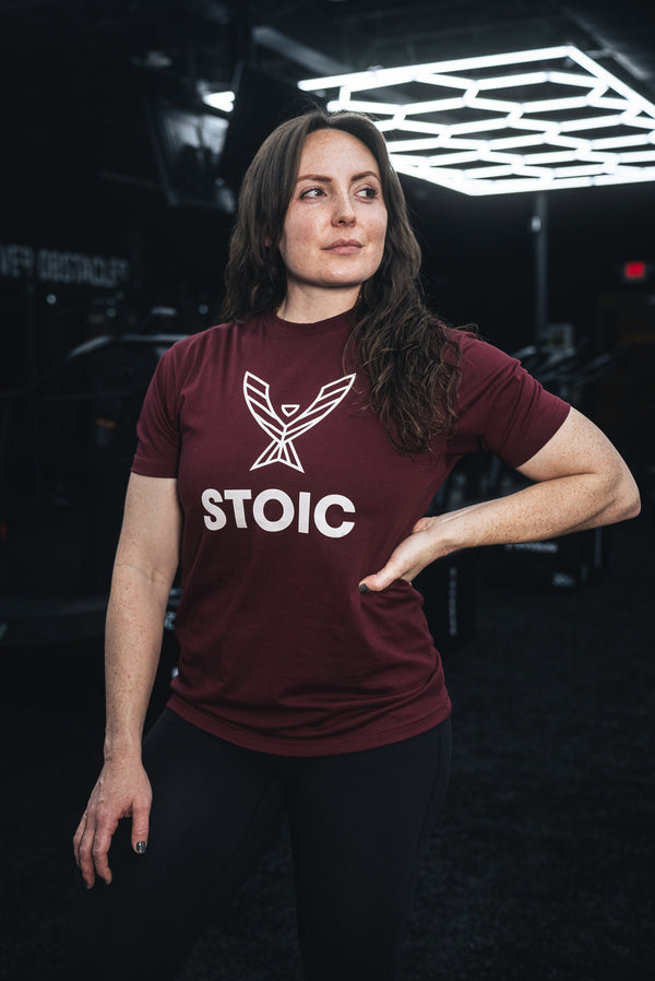 Stoic T-Shirt - Maroon — view 8 — Stoic Performance