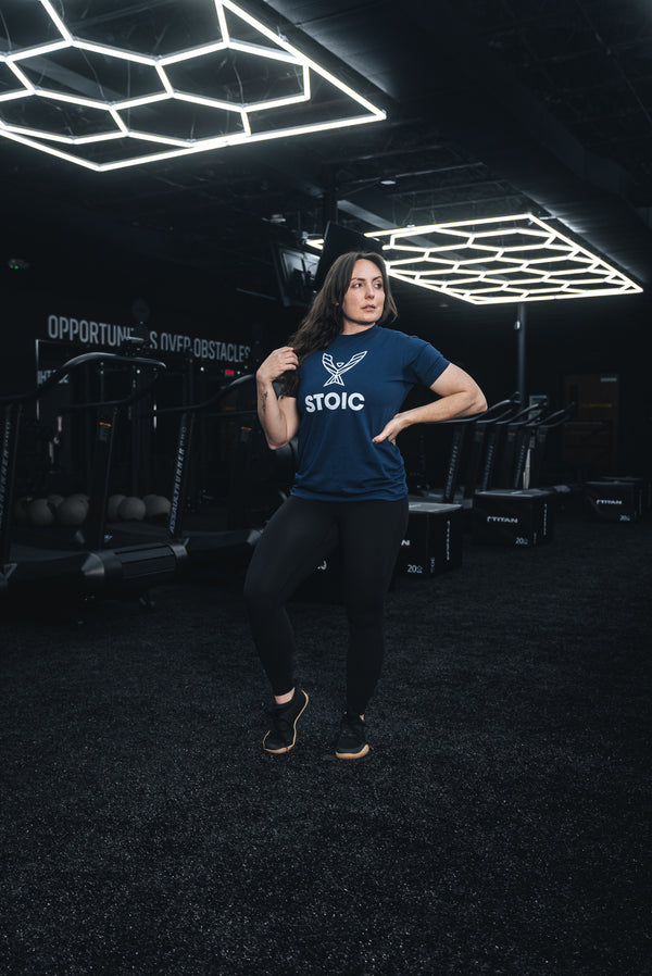 Stoic T-Shirt - Navy — side view — Stoic Performance