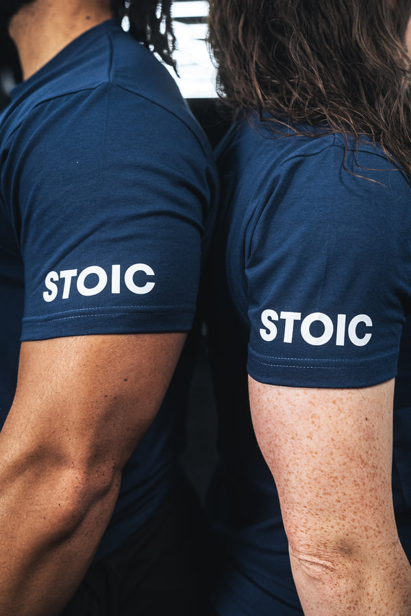 Stoic Competition T-Shirt - Navy — back view — Stoic Performance