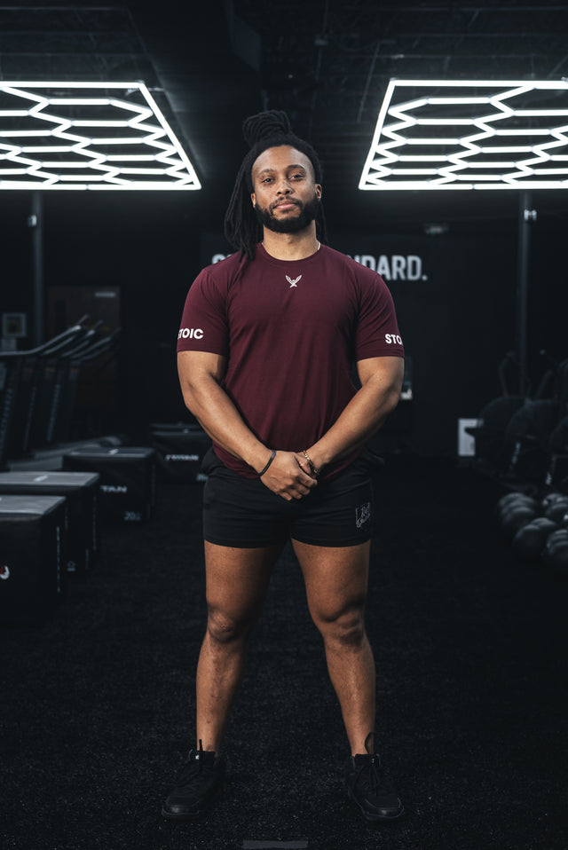 Stoic Competition T-Shirt - Maroon — front view — Stoic Performance