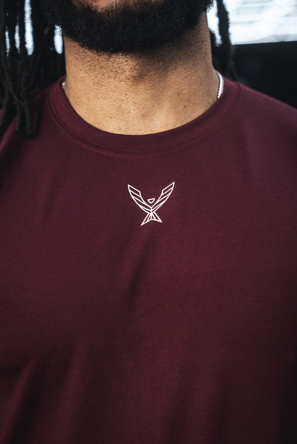Stoic Competition T-Shirt - Maroon — back view — Stoic Performance
