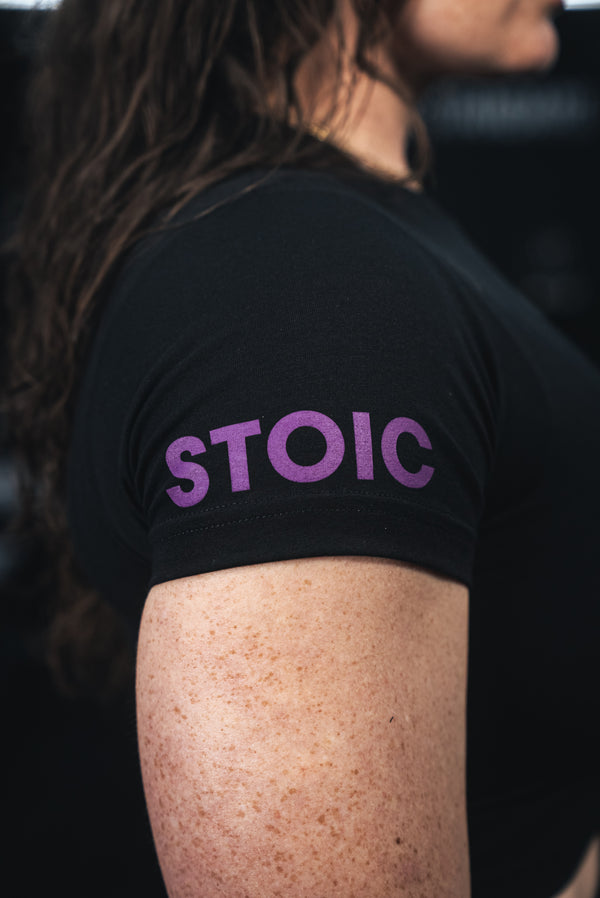 Stoic Competition Crop Top - Black/Purple — view 7 — Stoic Performance
