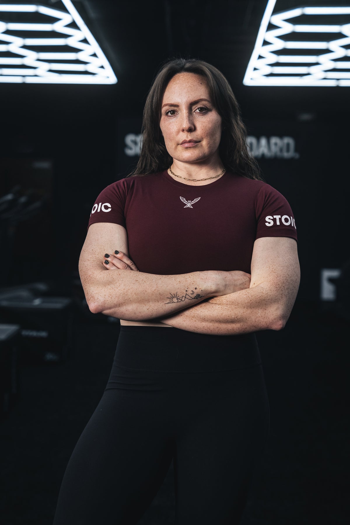Stoic Competition Crop Top - Maroon — front view — Stoic Performance