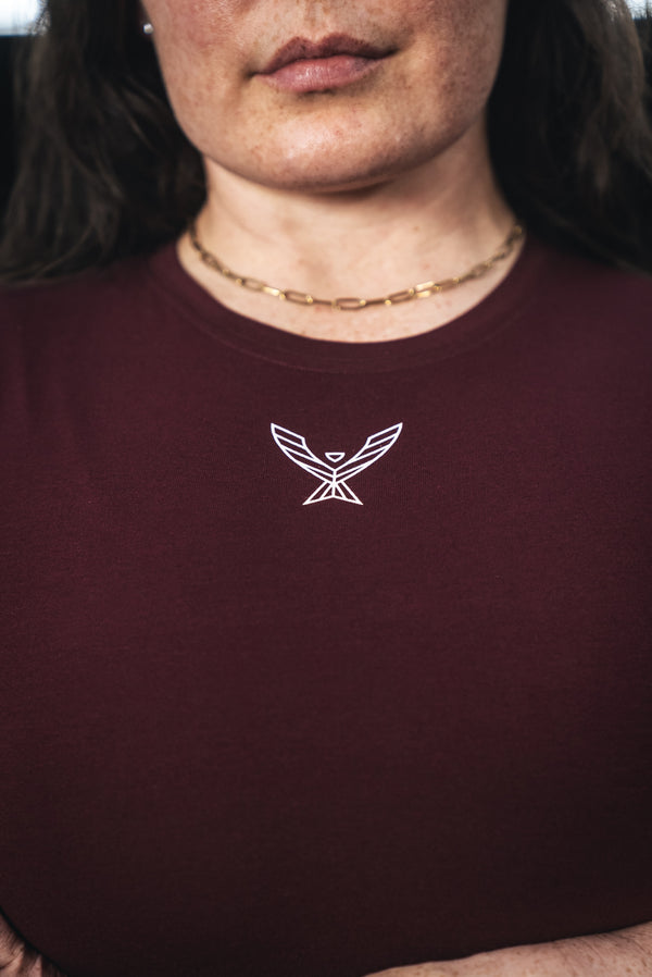 Stoic Competition Crop Top - Maroon — view 8 — Stoic Performance