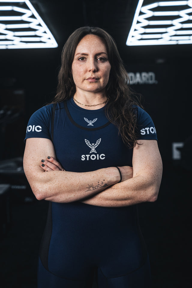 Stoic Competition Crop Top - Navy — front view — Stoic Performance