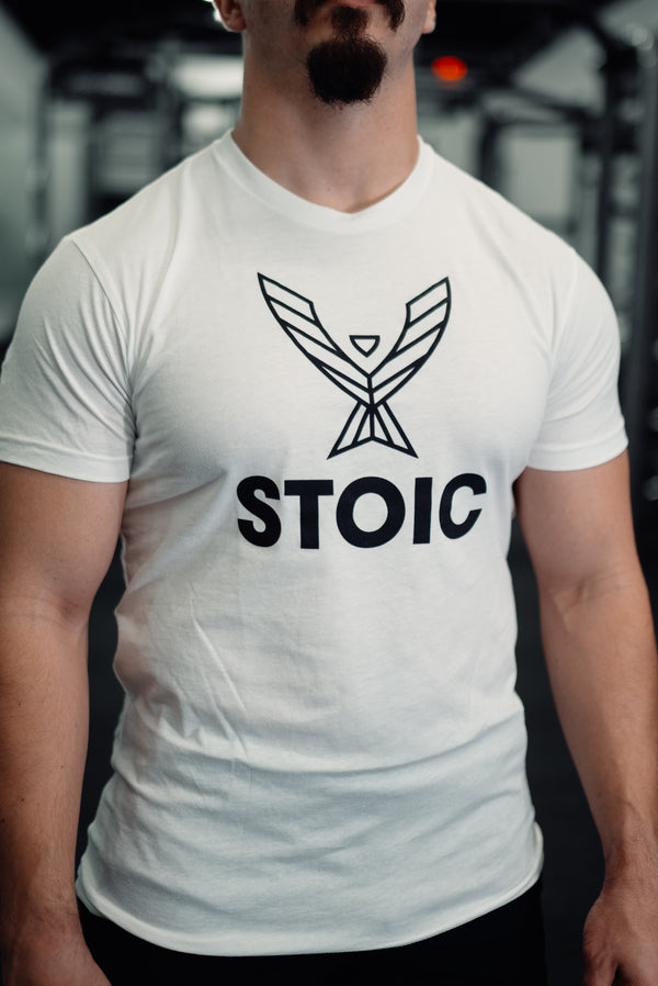 Stoic T-Shirt - White — close-up — Stoic Performance