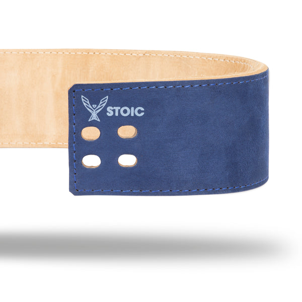 Stoic Lever Powerlifting Belt (13mm) - Navy — lifestyle photo — Stoic Performance