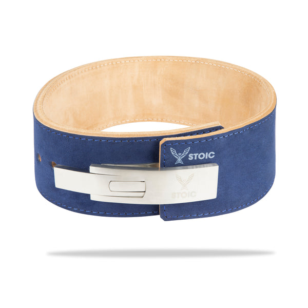 Stoic Lever Powerlifting Belt (13mm) - Navy — front view — Stoic Performance