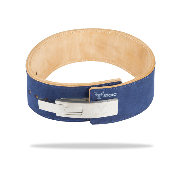 Stoic Lever Powerlifting Belt (13mm) - Navy — side view — Stoic Performance