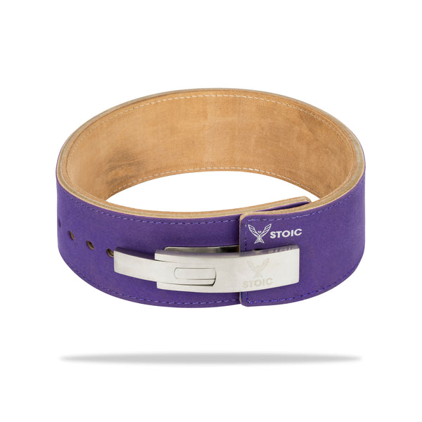 Stoic Lever Powerlifting Belt (13mm) - Purple — side view — Stoic Performance
