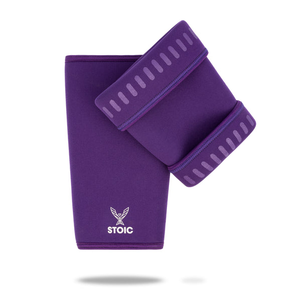 Stoic Knee Sleeves - Purple — lifestyle photo — Stoic Performance