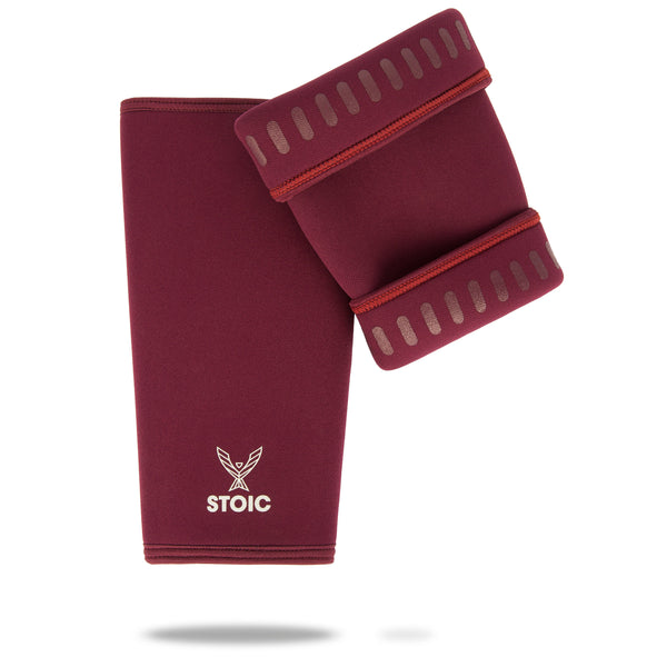 Stoic Knee Sleeves - Maroon — lifestyle photo — Stoic Performance