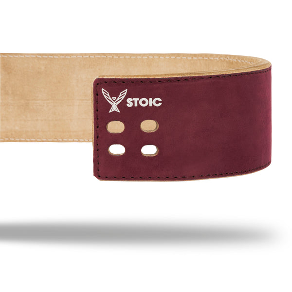 Stoic Lever Powerlifting Belt (13mm) - Maroon — lifestyle photo — Stoic Performance