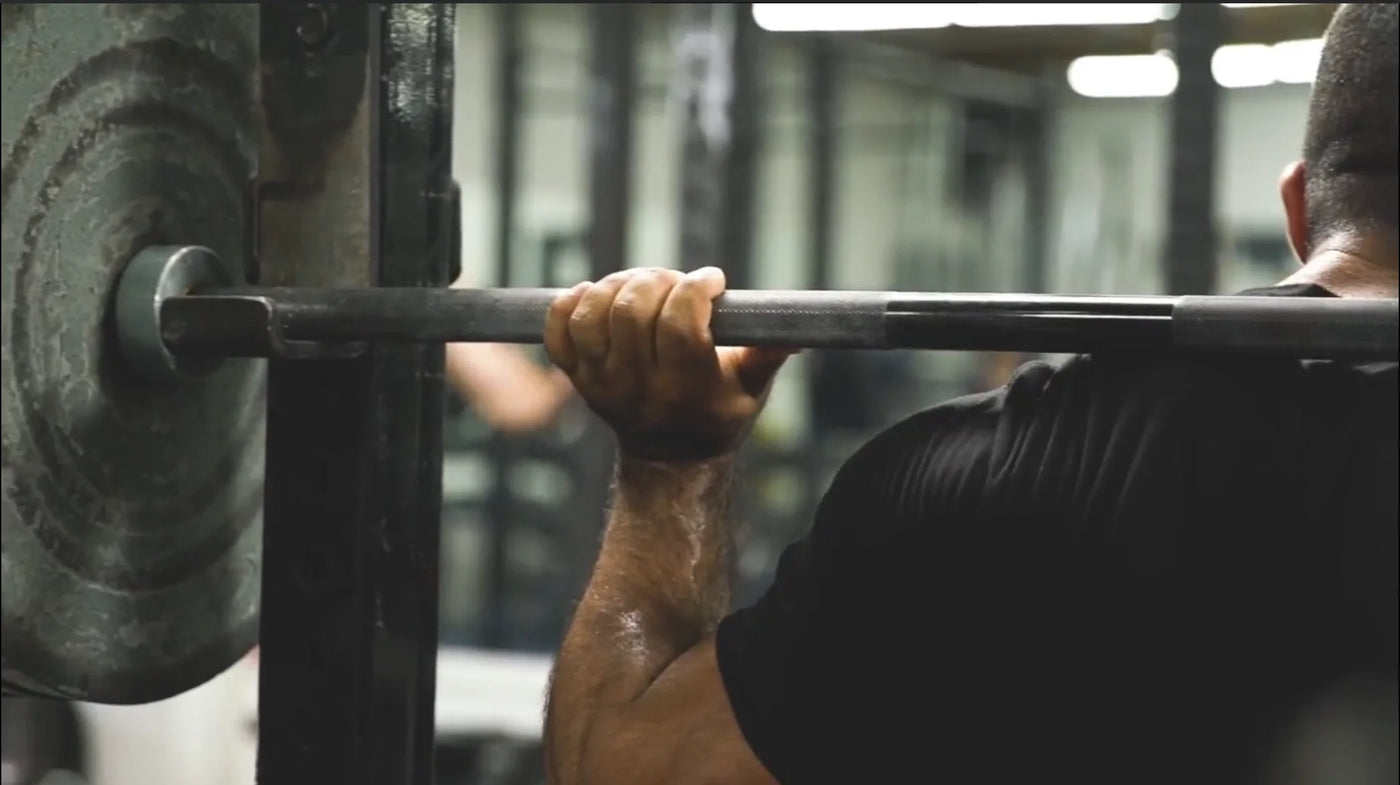 Hands set on the barbell before a lift.