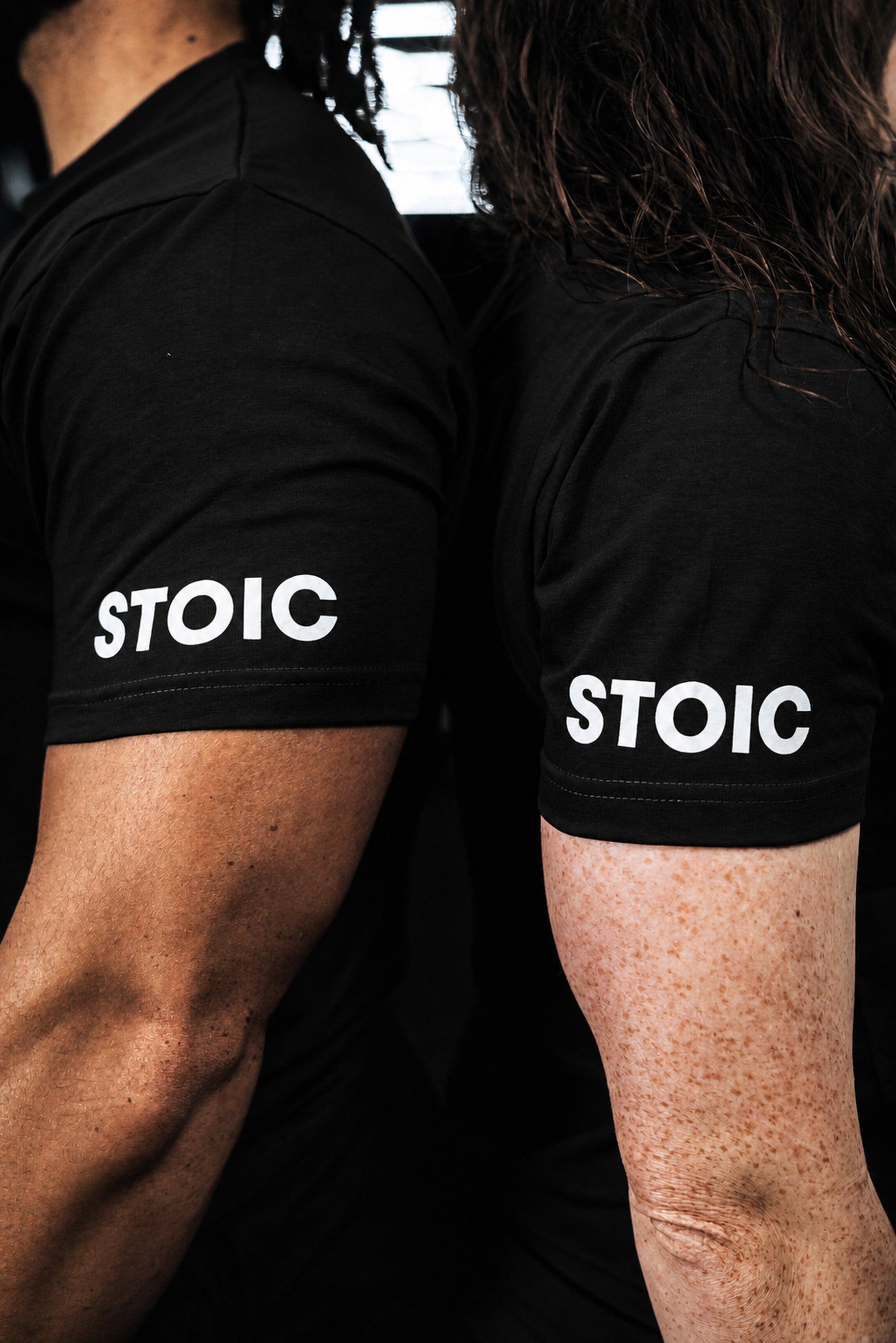 STOIC sleeve print detail on the black Stoic Competition T-Shirt